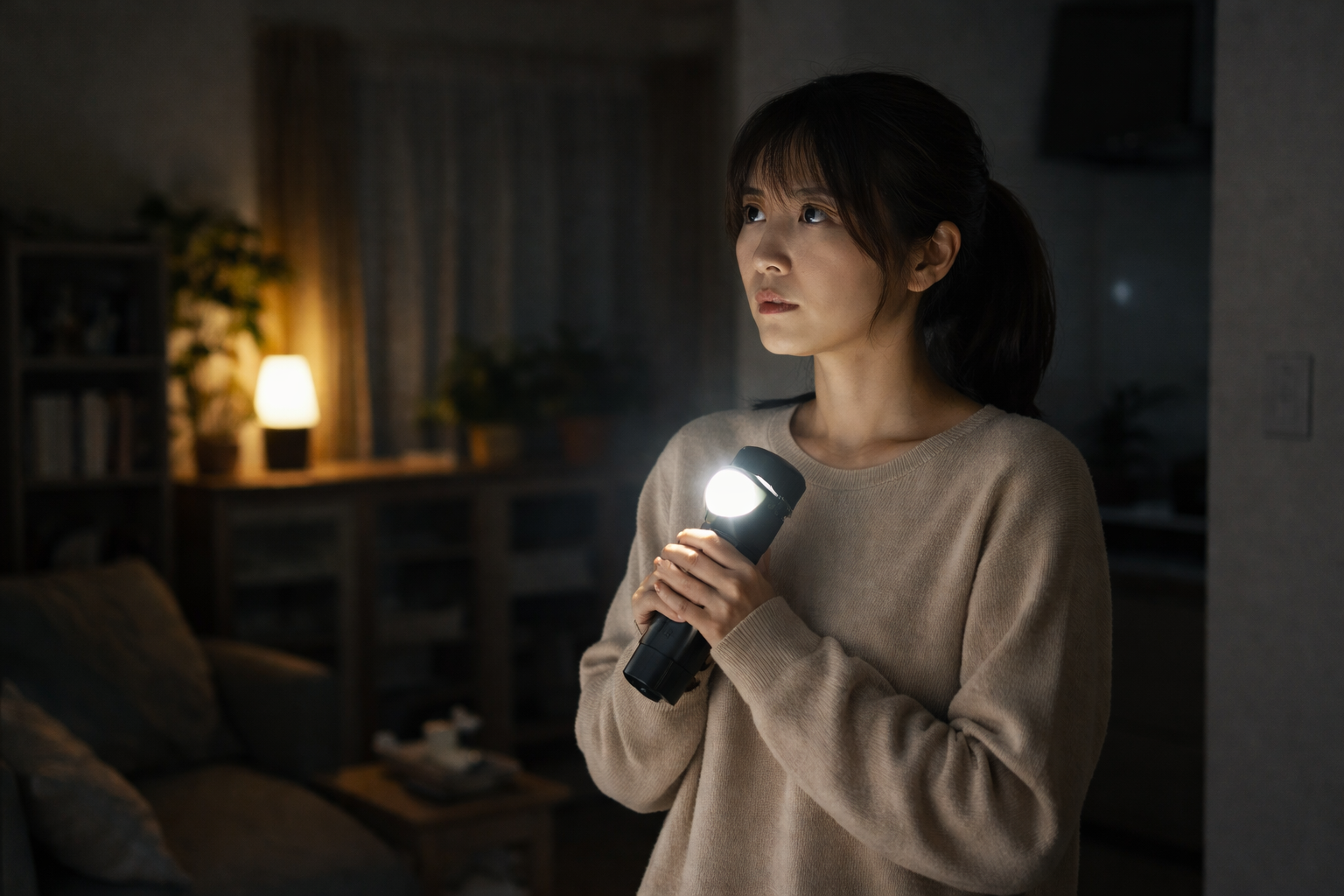 日本人女性が備える懐中電灯の使い方