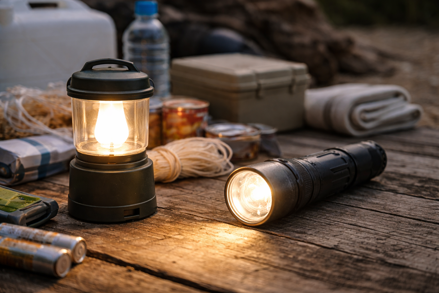 懐中電灯とランタンの照らし方の違い