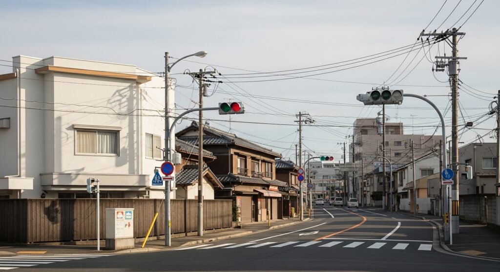 防災用ガスボンベの種類を確認する日本人女性