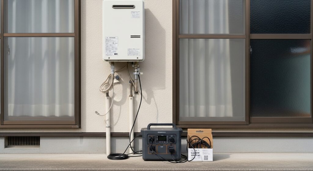 ポータブル電源と給湯器接続手順の要点