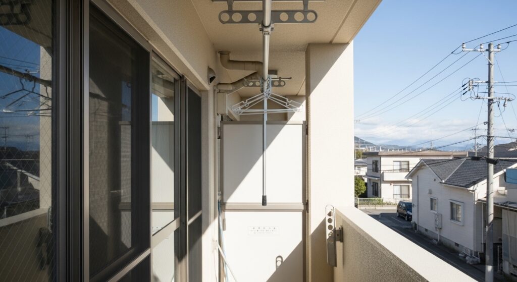 ベランダ突っ張り物干しの転倒原因と対策