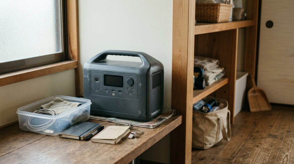 Jackery ポータブル電源 1000 Plusの最安値や防災向けの買い時を比較し、停電対策として検討するイメージ