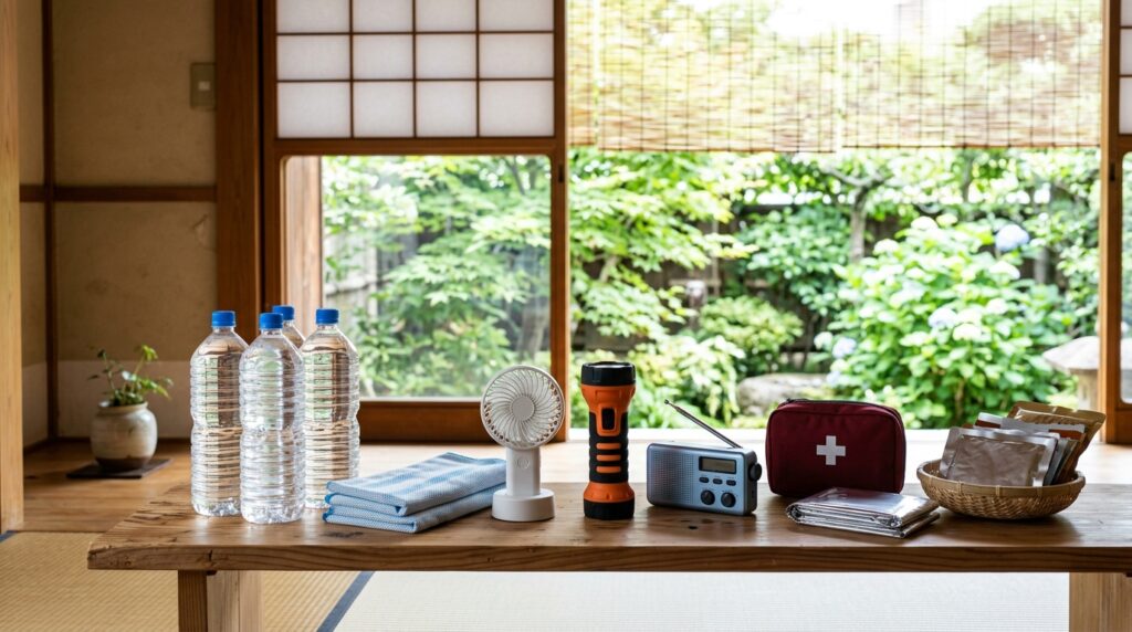 ポータブル電源や防災備蓄用品の購入計画を立てながら、お得な購入時期を検討する様子を表すイメージ画像