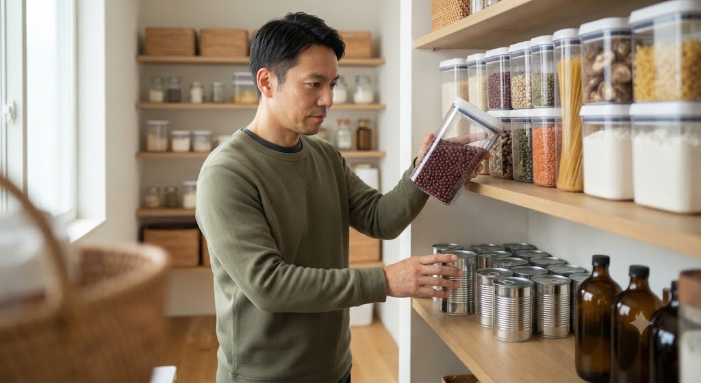 乾物備蓄の湿気対策を表すイメージ画像