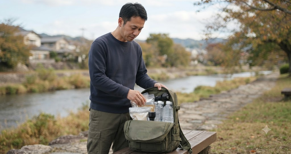 家族向け非常食の備蓄を表すイメージ画像