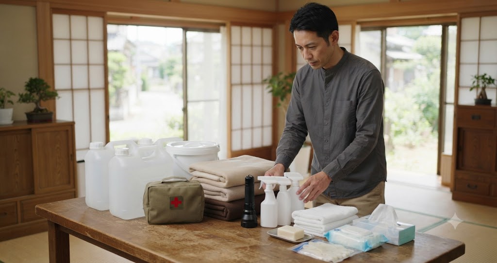 断水時の衛生管理用品を表すイメージ画像