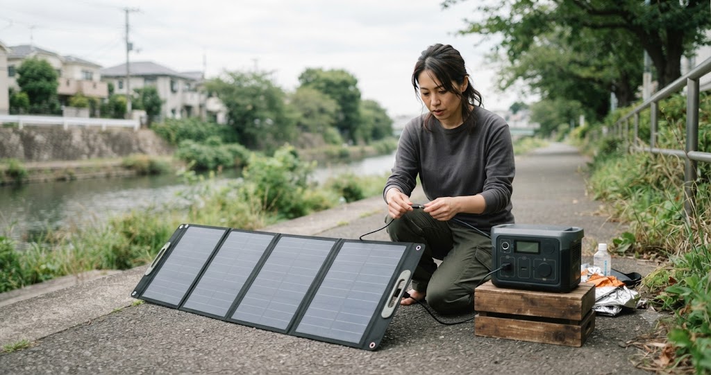 曇天時の充電運用を表すイメージ画像