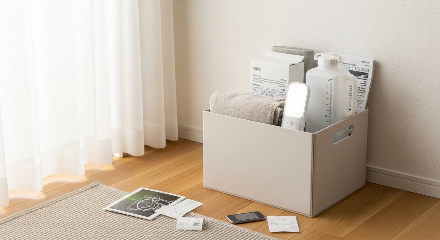 防災用品の定期点検習慣を表すイメージ画像