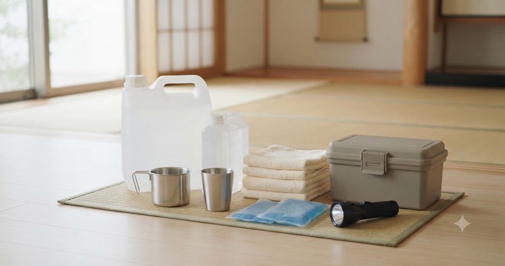 避難所での水分補給対策を表すイメージ画像